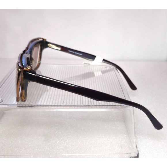Brown Amber EasyClip Polarized Eyeglasses Matte Shiny Unisex Small 50-17-135 NWT - Picture 8 of 12